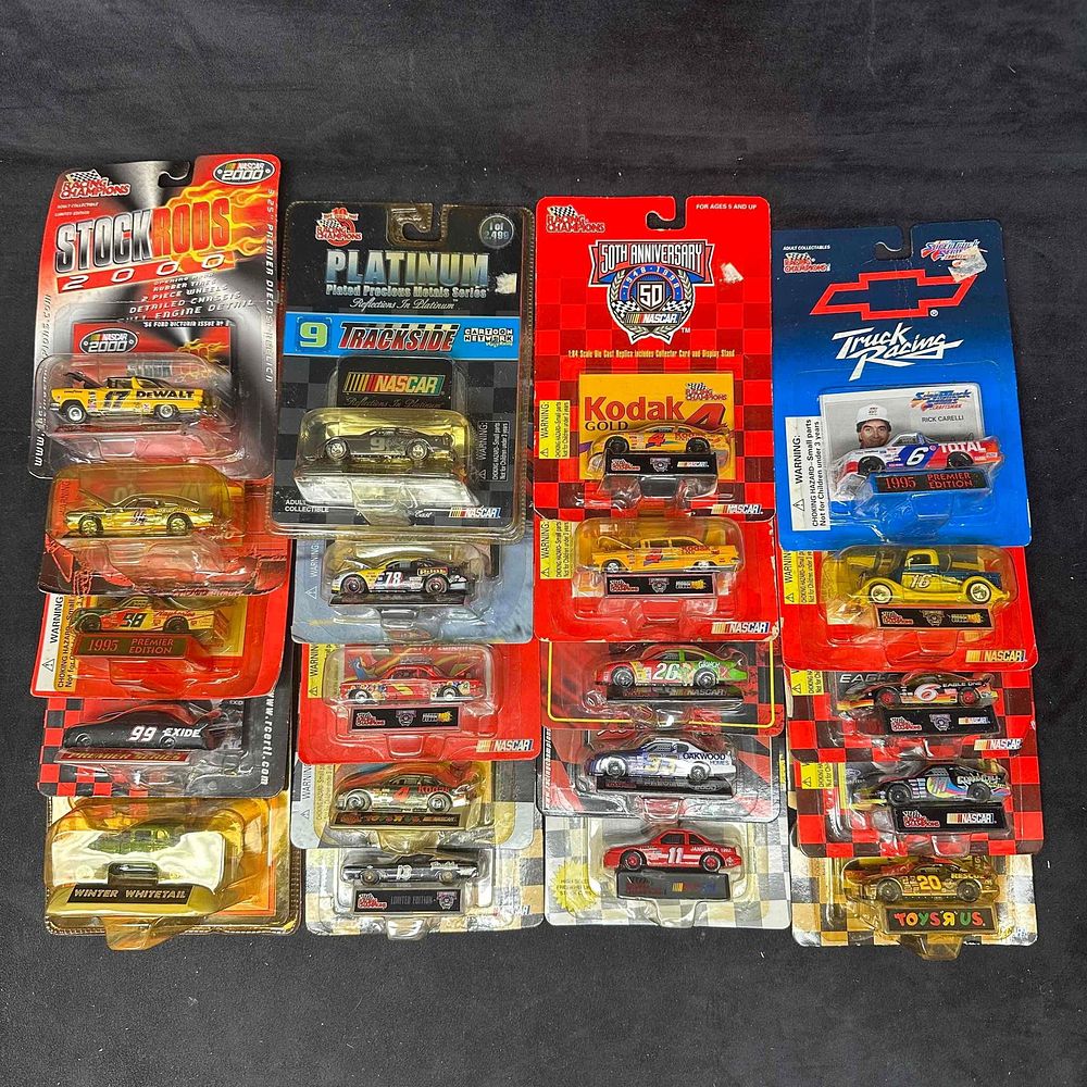 Lot 356: Racing Champions 1:64 Scale Die Cast Replica Set of Twenty 20 Stock NASCAR Cars Grinch Kodak Toys