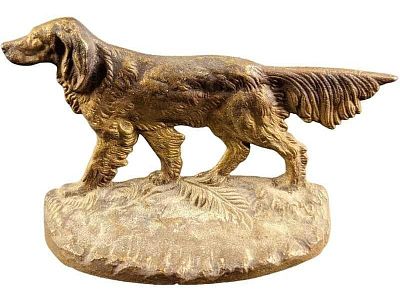 1927 Greenblatt Studios Cast Iron Hunting Dog Bookend/Paperweight. This is approx 5" x 2" x 4" 