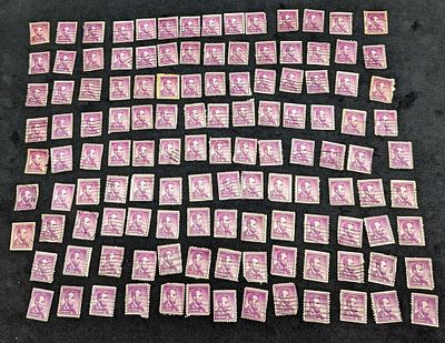 127 US Lincoln 4 Cent Postage Stamps. Each stamp is approx 3/4" x 1" and together they weigh 
