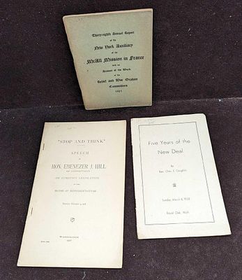 Stop And Think New Deal New York Auxiliary Booklets. This lot includes: 
(1) "Stop And Think" 