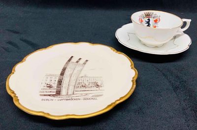 Berlin Plate By Kueps Bavaria & Teacup With Saucer By Geiersthal. This lot contains a Berlin 