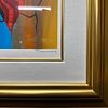 Itzchak Tarkay Lady in Red Shawl Blue and Yellow Wall Framed Serigraph Limited. Limited Edition Image - 4