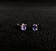 Silver Tanzanite Stud Earrings 
These beautiful tanzanite solitaire earrings are made of .925 Image - 1
