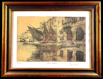 Venice Lithograph by Bella Sziklay. This lot includes: 
(1) Venice Lithograph by Bella Sziklay 