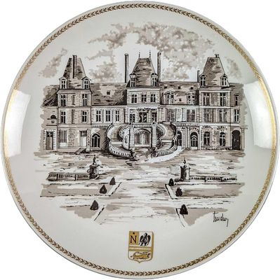 Vintage Fountainebleau LE Lourioux Plate. Fountainebleau limited edition porclean plate by L. 