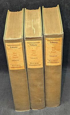3 Volumes Incomplete War & Peace Tolstoy Hardcovers. 3 Volumes Incomplete War &amp; Peace 