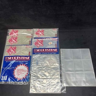 Lot of Sportstime 9-Pocket Storage Pages New and Used Trading Card Protectors. Collection of 