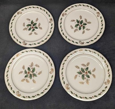 4 Retired Holly By Noritake Fine China Salad Plates A. This series was released from the year 