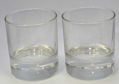 2 Vintage Crown Royal Whiskey Hologram Glasses. Both the glasses have the Crown On Pillow logo 