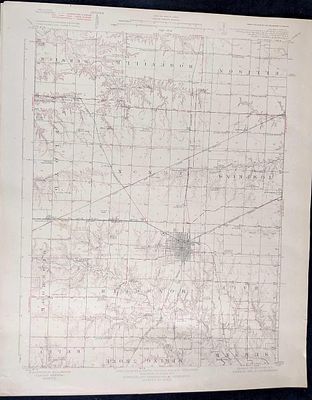 Monmouth, Illinois Vintage Topography Map Printed in 1923, based on a survey done in 1920 of 