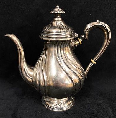 Turn of the Century German .830 Silver Teapot Teapot in .830 silver made by Gebr&uuml;der Deyhle 
