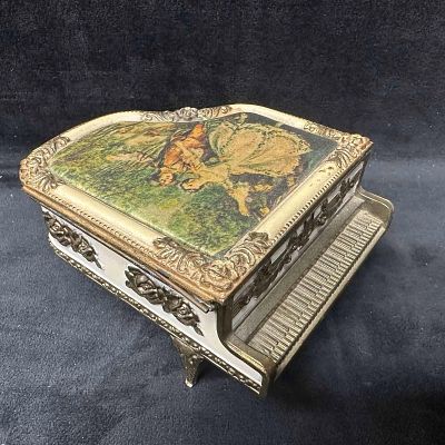 Decorative Metal Grand Piano Music Box Hi Mark Japan Ornate Design Needs Repair. Vintage grand 