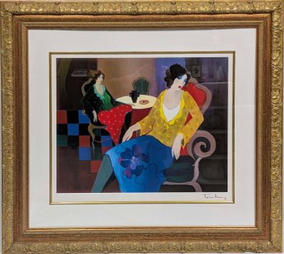 Framed Itzchak Tarkay Little Round Table Seriolithograph. This is approx 31" x 34 1/2" x 1 1/2" 