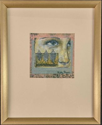 Christine Peloquin Print On Fabric Woman X1. Christine Peloquin print on the fabric of a woman. 
