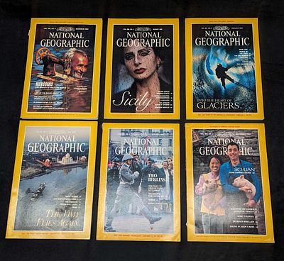 6 1980s 1990s National Geographic Magazines NGK. This lot includes: 
(1) August 1995 - 