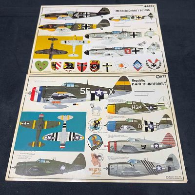 Republic P-47D Thunderbolt Messerschmitt Bf 109G Profile Data Card Richard Ward Profile Books. 