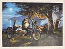 Ivan Clarke Lonely Dog After Midnight Large Giclee on Canvas. Ivan Clarke Lonely Dog After Image - 1