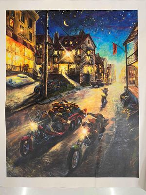 Lonely Dog Ivan Clarke Tumbleton Ave. Avenue Medium Portrait Giclee on Canvas. Lonely Dog Ivan 