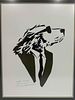 Lonely Dog Green Motif Design Black Suit Jacket and Tie Giclee Framed Ivan Clarke Art Print. Image - 3