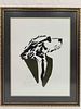 Lonely Dog Green Motif Design Black Suit Jacket and Tie Giclee Framed Ivan Clarke Art Print. Image - 5