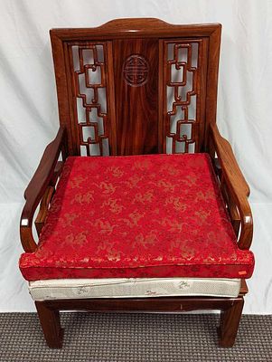 Vintage Qing Style Rosewood Armchair. This is approx 26 x 23" x 35" and it weighs 40lbs. The 