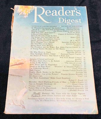 Vintage Copy Of Reader's Digest October 1954 Vo.65 No.390. This lot contains a Vintage Copy Of 