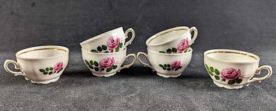 Six Winterling Bavaria German Fine China Demitasse Cups. Each cup is approx 3 1/4" x 2 3/4" x 1 