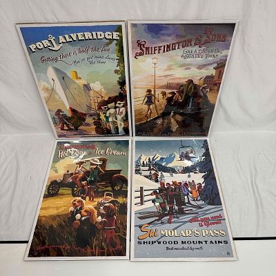 Vintage Style Lonely Dog Series Ivan Clarke Four Poster Set Screen Print Posters. These small 