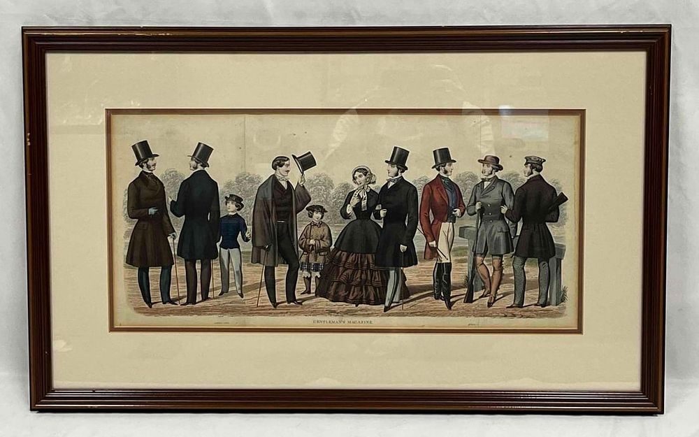 Framed Plate 1 "Gentleman's Magazine" London: 1856 Hand Colored Engraving. This lot contains a 
