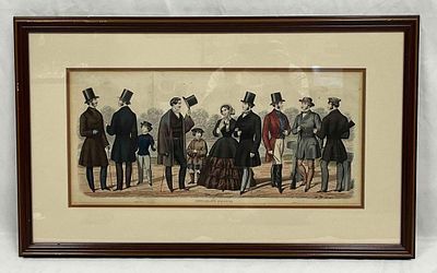 Framed Plate 1 "Gentleman's Magazine" London: 1856 Hand Colored Engraving. This lot contains a 