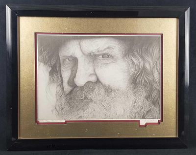 Rawhide And Rope Pencil Drawing Limited Edition Print by Jon W Leitner 1992. Number 136 out of 
