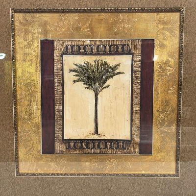 Stately Palm Tree Giclee Fine Art Framed Print by Mindeli Ornate Frame. This item is in good 