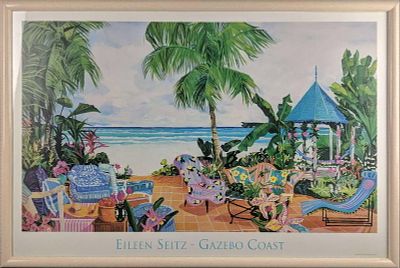 Framed Gazebo Coast Eileen Seitz Print Florida Sun. Here is a framed print called "Gazebo Coast" 