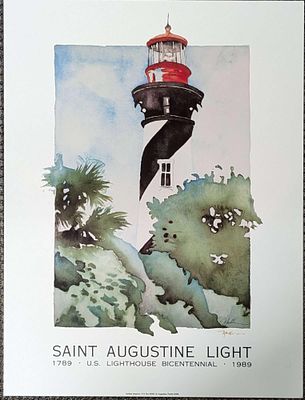 Pat Madden Signed The Light Lighthouse Print AP 386D. This is approx 18" x 25" and it weighs 