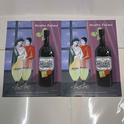 Absinthe Refined Ad Poster Homage A Picasso by John Pacovsky Hand Signed and Numbered Set. This 
