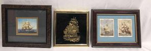 Bundle Of Ship Artwork In Frames. This lot contains a bundle of three different artworks all Image - 1