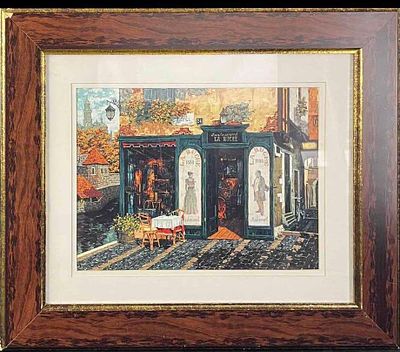 French Caf&eacute; Framed Art Print This is a framed print of the outside of a French Cafe. This 