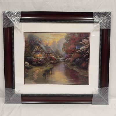 Thomas Kinkade A Quiet Evening 1998 Offset Lithograph Framed 16" x 20". Thomas Kinkade A Quiet 
