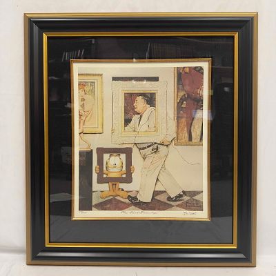 Jim Davis Garfield Meets Rockwell Limited Edition Offset Lithograph Framed 1993 The Great Frame 