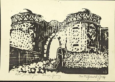 S&N Vintage Jerusalem Gate, B&uuml;dingen Germany Print. S&amp;N Vintage Jerusalem Gate 
