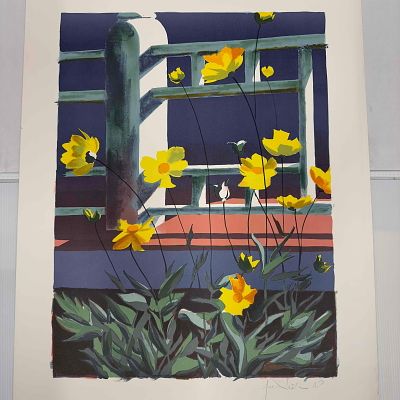 Yellow Flowers Wilcox Artist Proof AP Serigraph Lot of Six 6 Serigraphs. Two Artist Proof 