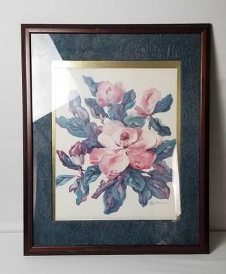 Magnolia Painting Print by Della Storms. This piece of artwork is a print with an estate 