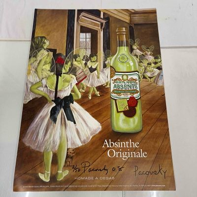 Absinthe Refined Ad Poster Homage A Degas by John Pacovsky Hand Signed Numbered Set 39 Posters. 