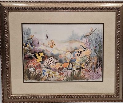 Framed S&N Anita Connelly Underwater Fish Print. Framed S&amp;N Anita Connelly Underwater Fish 