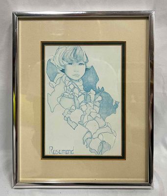 Framed Vintage Christine Rosamond Print. This lot contains a Framed Vintage Christine Rosamond 