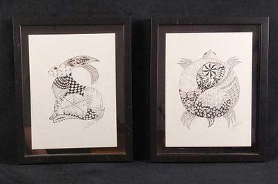 Floating Frame Faith ZentangledZoo Turtle And Hare. Here are two framed prints by Faith or 