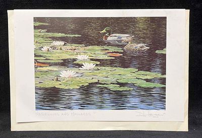 Don Li-Leger Signed Print Waterlilies And Mallards 1983. This lot contains a Don Li-Leger Signed 