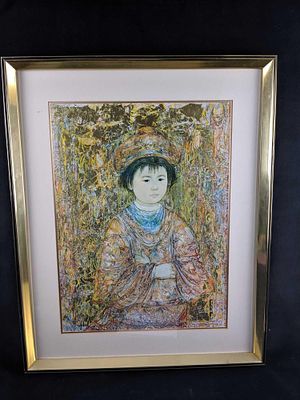 Sold Out Michio by Edna Hibel Exclusive Framed Print Edition of 1000. Sold Out Limited Edition 