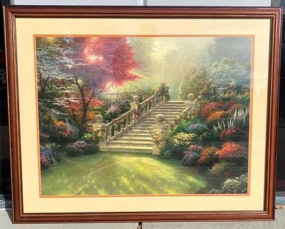 Kinkade "Stairway To Paradise" Signed Lithograph Limited Edition, 30" x 40" signed lithograph 