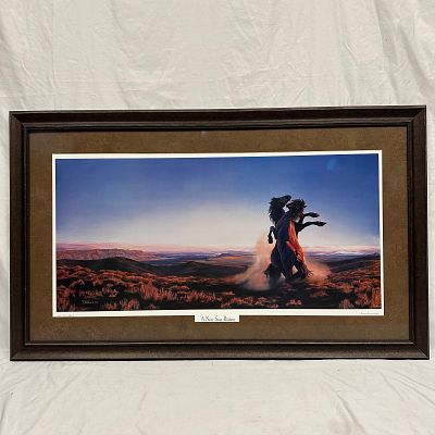 Teresa Schleigh A New Son Rising Signed and Numbered Landscape Horse Art Print. Framed limited 
